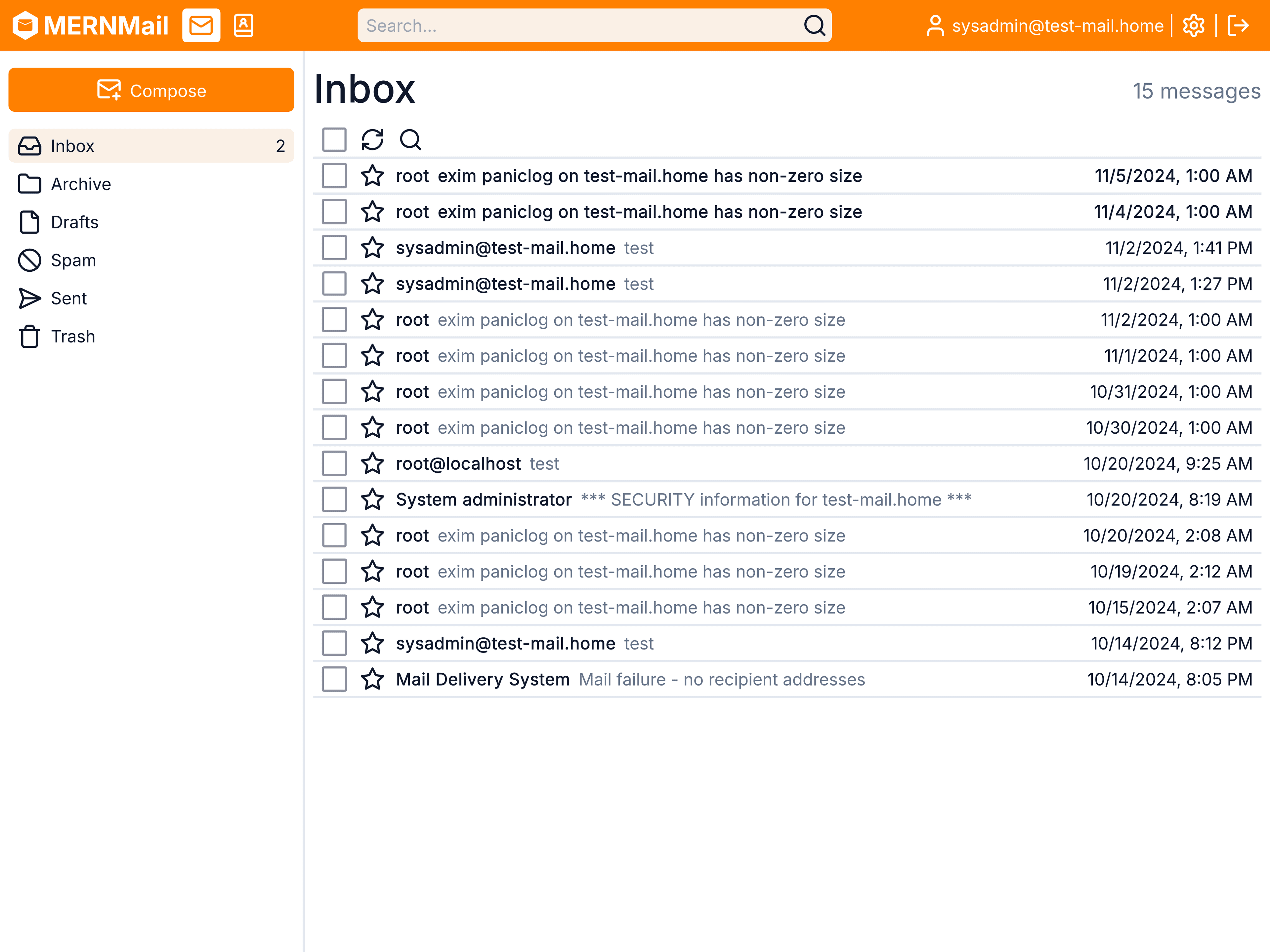 MERNMail screenshot